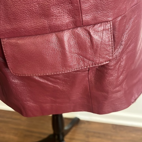 Chadwick’s Red 100% Genuine Leather Plus Size Jacket, Sz. 14P. - Picture 9 of 15